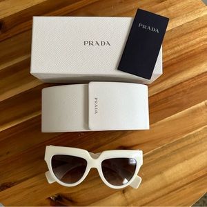PRADA POEME Ivory White Authentic Chunky Sunglasses